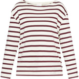 Redgreen Women Claudia T-shirt Langærmet Tee 181 Eggplant Stripe