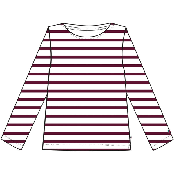 Redgreen Women Claudia T-shirt Langærmet Tee 181 Eggplant Stripe