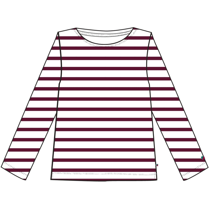 Redgreen Women Claudia T-shirt Langærmet Tee 181 Eggplant Stripe