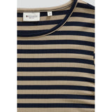 Redgreen Women Cleo 3/4 LS T-shirt Langærmet Tee 125 Dark Sand Stripe