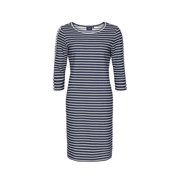 Sea Ranch Daphne Stribet Langærmet Kjole Dresses / Shirts SR Navy/Pearl