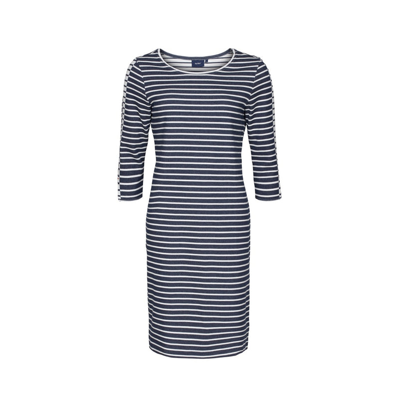 Sea Ranch Daphne Stribet Langærmet Kjole Dresses / Shirts SR Navy/Pearl