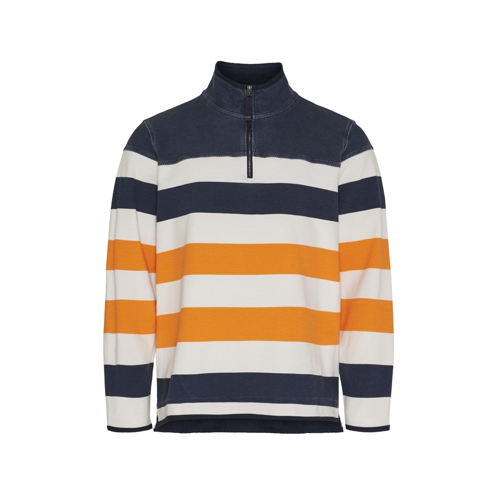Sea Ranch Ejvind Half Zip Sweat Sweatshirts 8014 Multistripe SR Navy/Pearl/Br.Orange