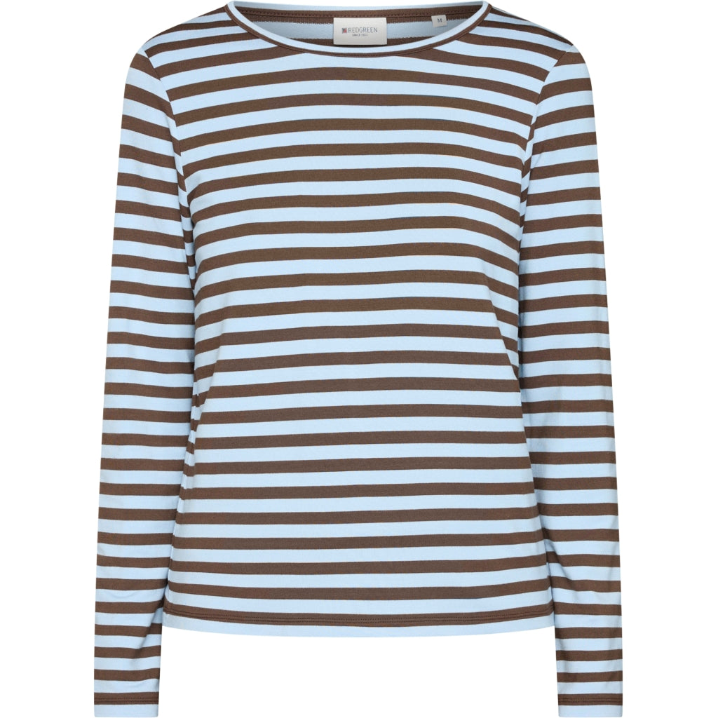 Redgreen Women Fie Long Sleeve T-shirt Langærmet Tee 162 Light Blue Stripe
