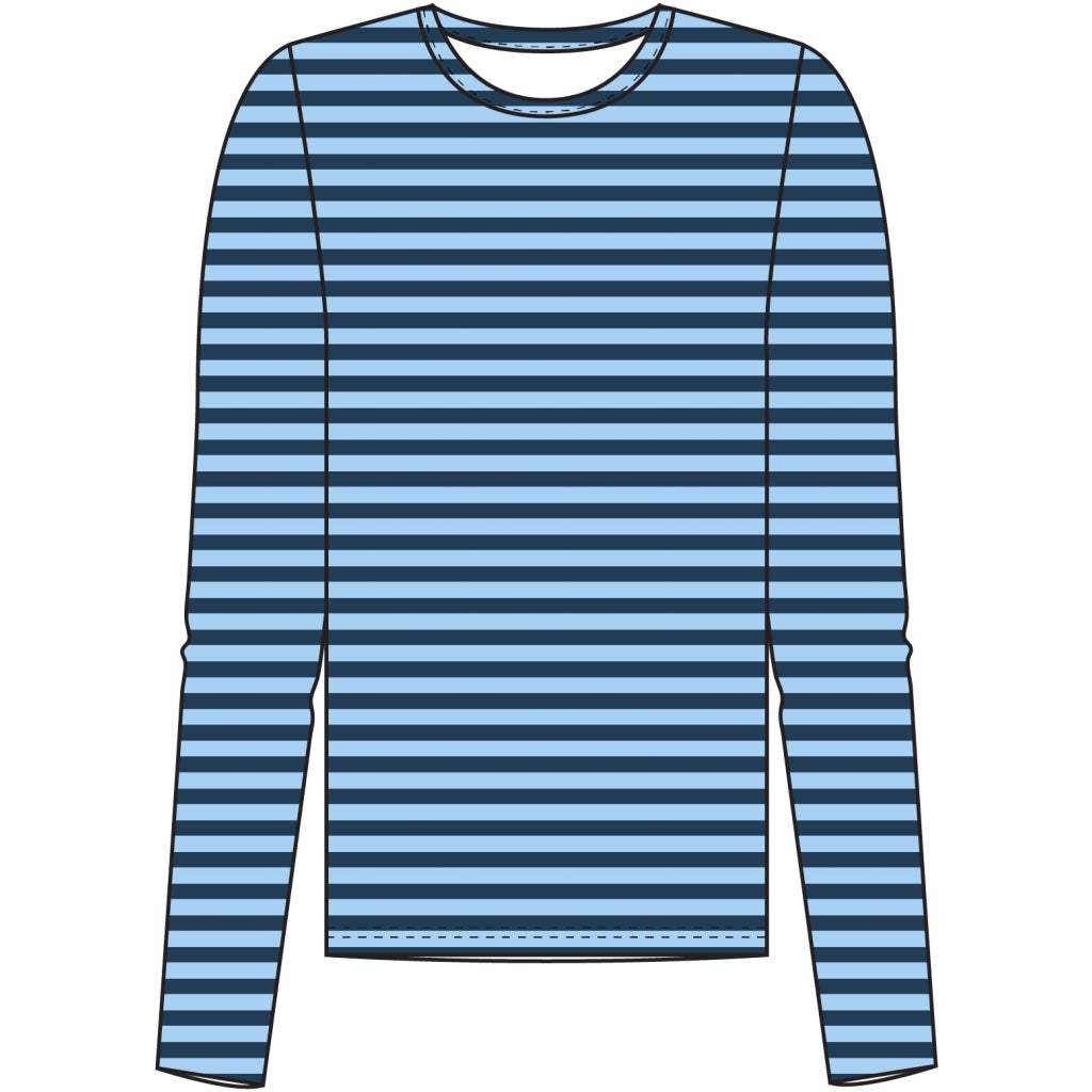 Redgreen Women Fie Long Sleeve T-shirt Langærmet Tee 164 Mid Blue Stripe