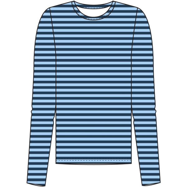 Redgreen Women Fie Long Sleeve T-shirt Langærmet Tee 164 Mid Blue Stripe