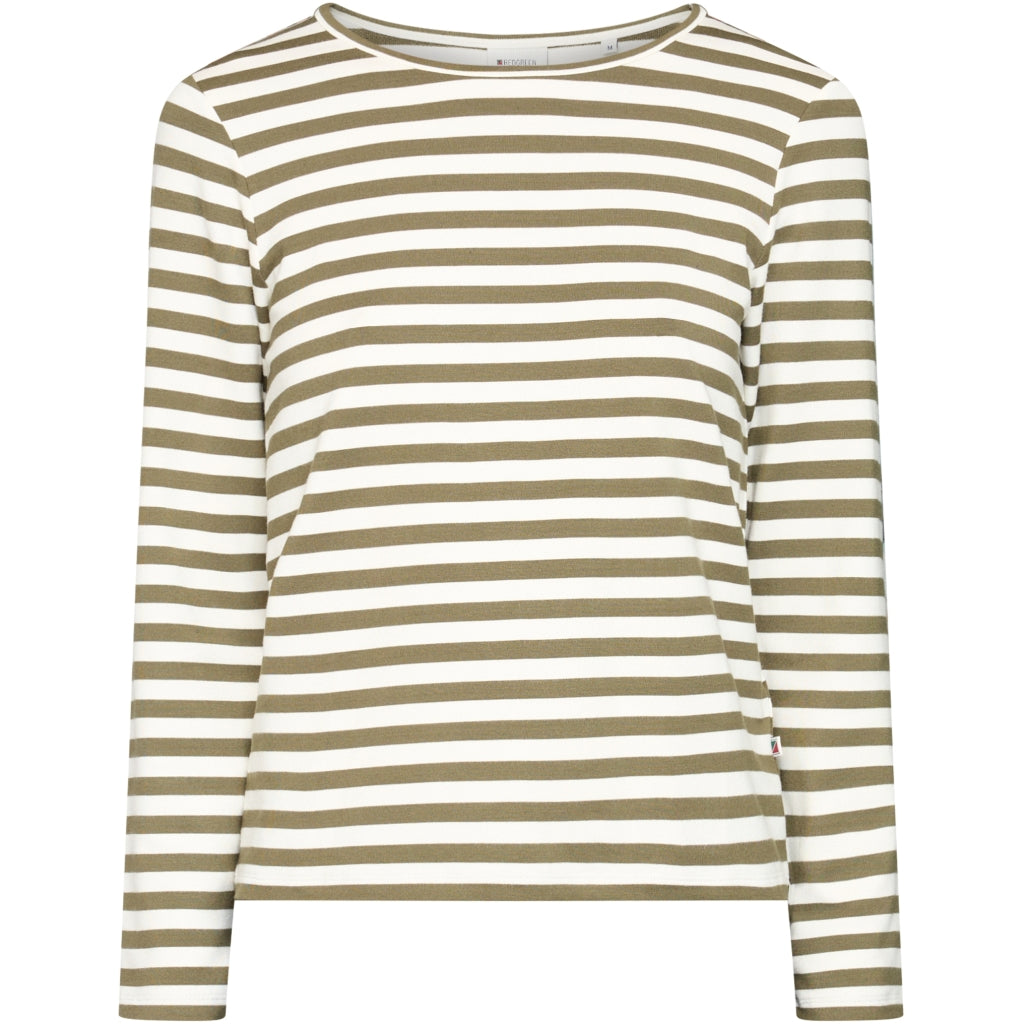Redgreen Women Fie Long Sleeve T-shirt Langærmet Tee 177 Olive Stripe