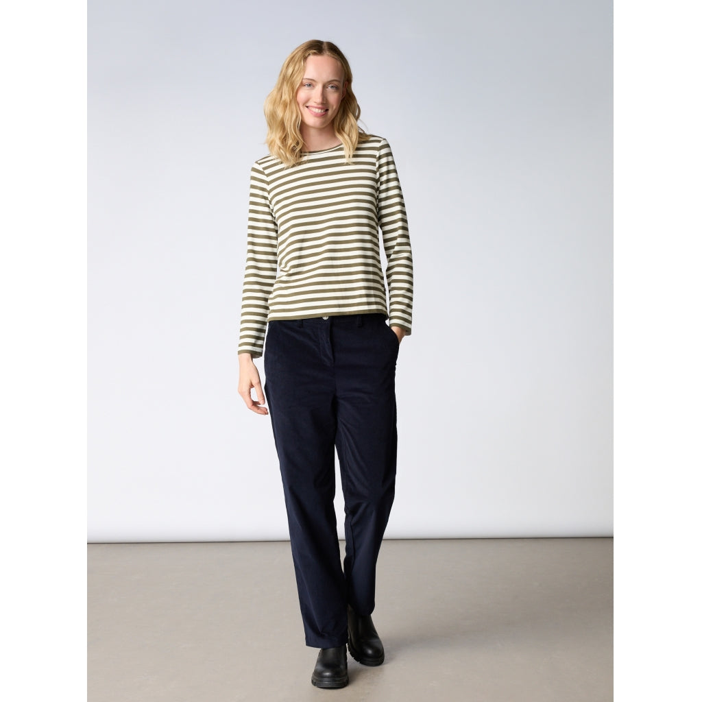Redgreen Women Fie Long Sleeve T-shirt Langærmet Tee 177 Olive Stripe