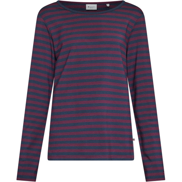 Redgreen Women Fie Long Sleeve T-shirt Langærmet Tee 181 Eggplant Stripe