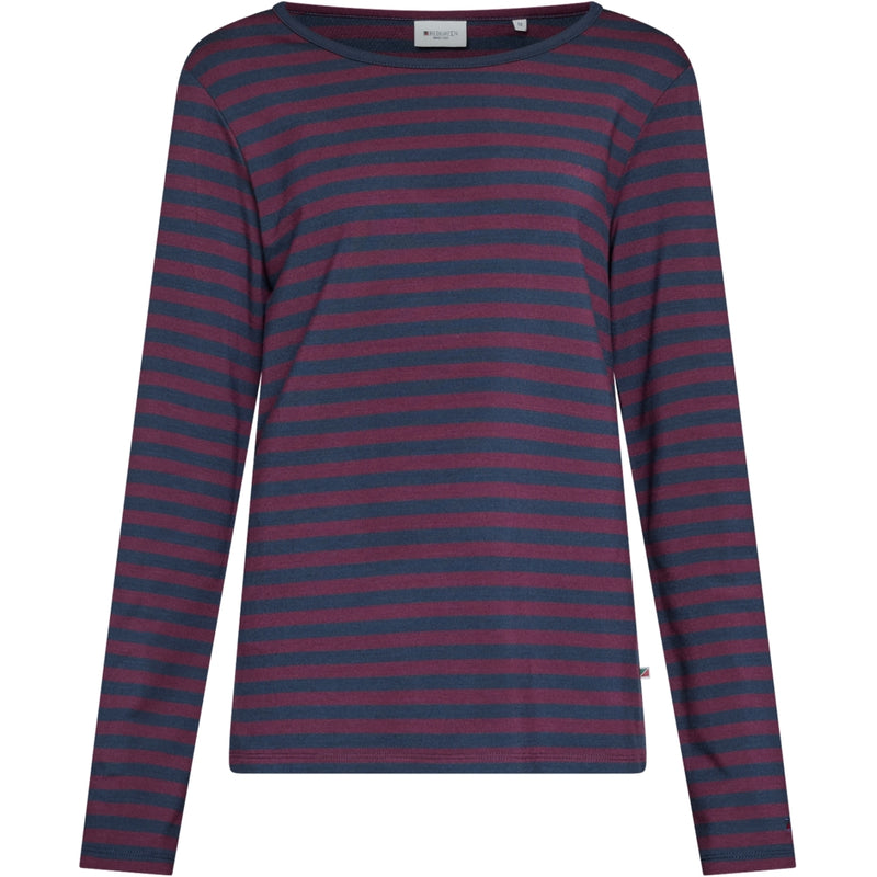 Redgreen Women Fie Long Sleeve T-shirt Langærmet Tee 181 Eggplant Stripe