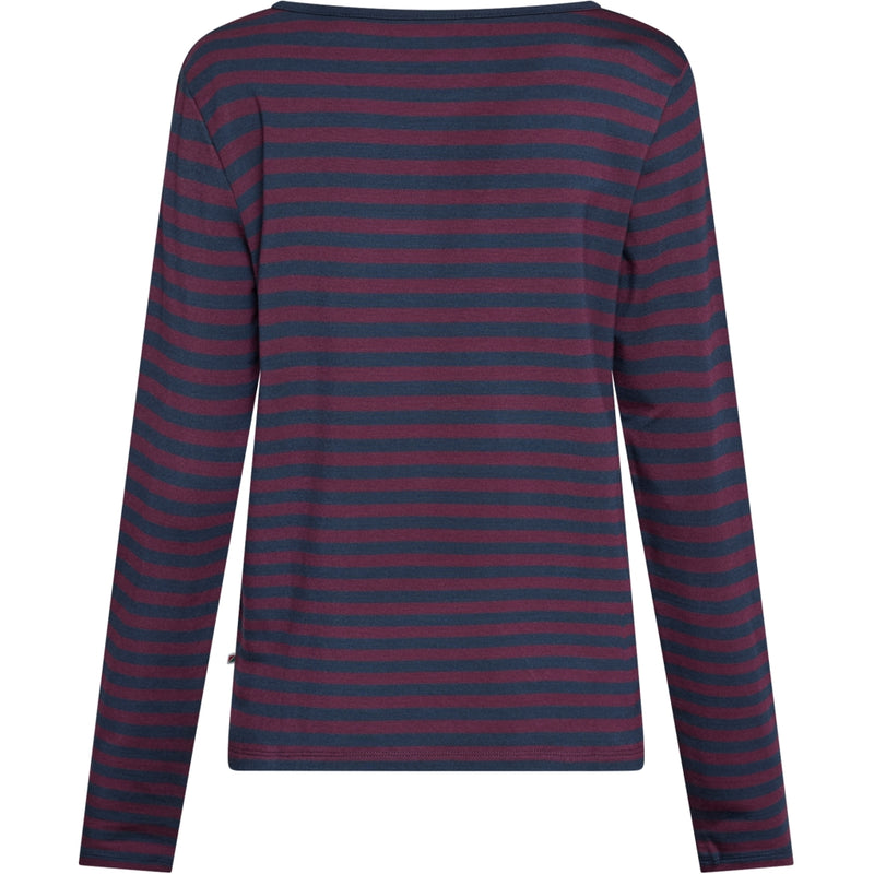 Redgreen Women Fie Long Sleeve T-shirt Langærmet Tee 181 Eggplant Stripe