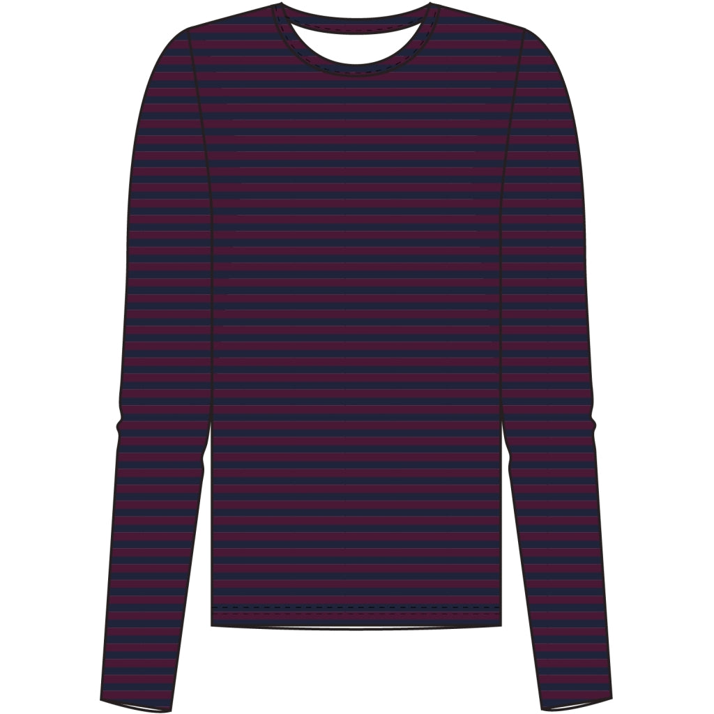 Redgreen Women Fie Long Sleeve T-shirt Langærmet Tee 181 Eggplant Stripe