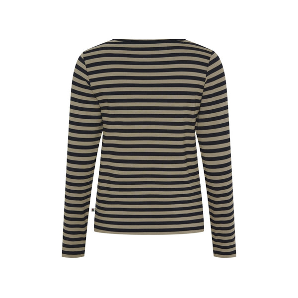 Redgreen Women Frances langærmet t-shirt Langærmet Tee 125 Dark Sand Stripe