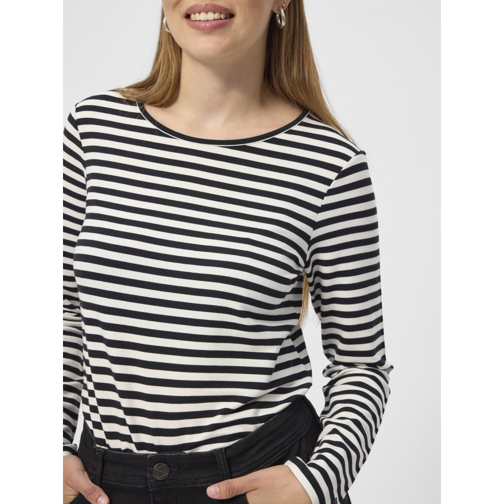 Redgreen Women Fie Long Sleeve T-shirt Langærmet Tee 199 Black Stripe