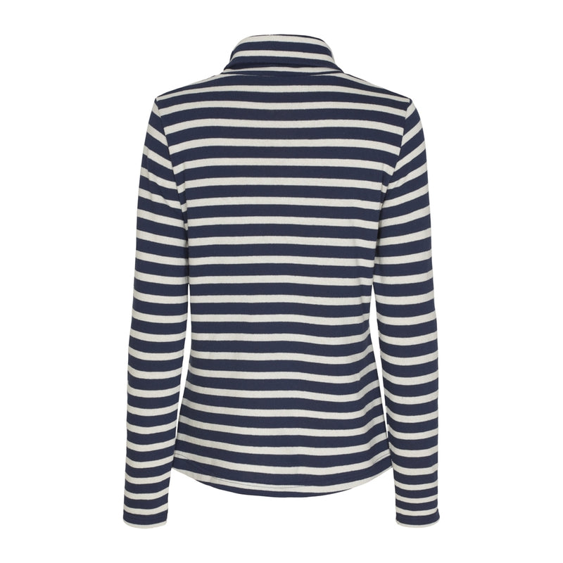 Sea Ranch Gabriela Turtleneck Breton stripe top Langærmet Tee SR Navy/Ecru