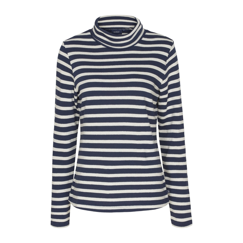 Sea Ranch Gabriela Turtleneck Breton stripe top Langærmet Tee SR Navy/Ecru