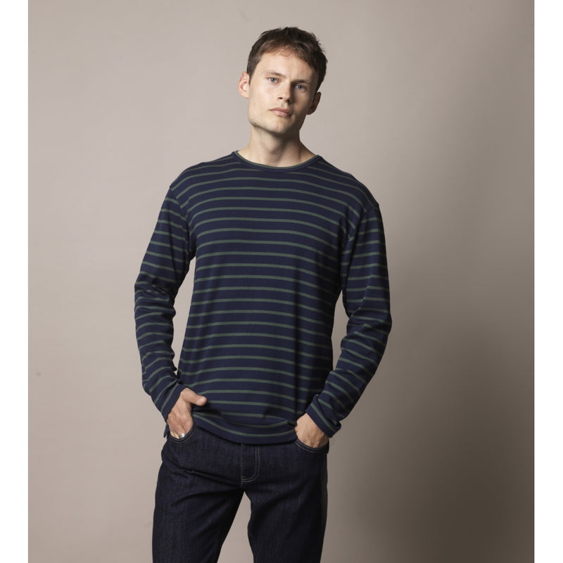 Sea Ranch Grenaa Stribet Langærmet T-shirt Langærmet Tee 4225 SR Navy / Sycamore Green