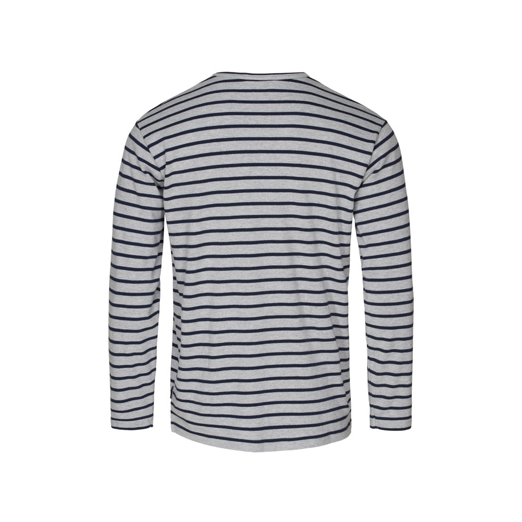 Sea Ranch Grenaa Stribet Langærmet T-shirt Langærmet Tee Grå Melange / SR Navy