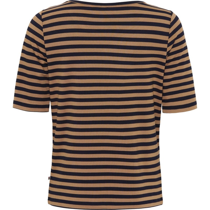 Redgreen Women Hedy kortærmet t-shirt T-shirts 126 Light Brown Stripe