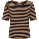 Redgreen Women Hedy kortærmet t-shirt T-shirts 126 Light Brown Stripe