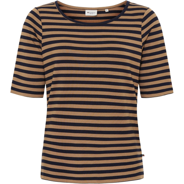 Redgreen Women Hedy kortærmet t-shirt T-shirts 126 Light Brown Stripe