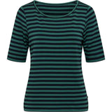 Redgreen Women Hedy kortærmet t-shirt T-shirts 176 Mid Green Stripe