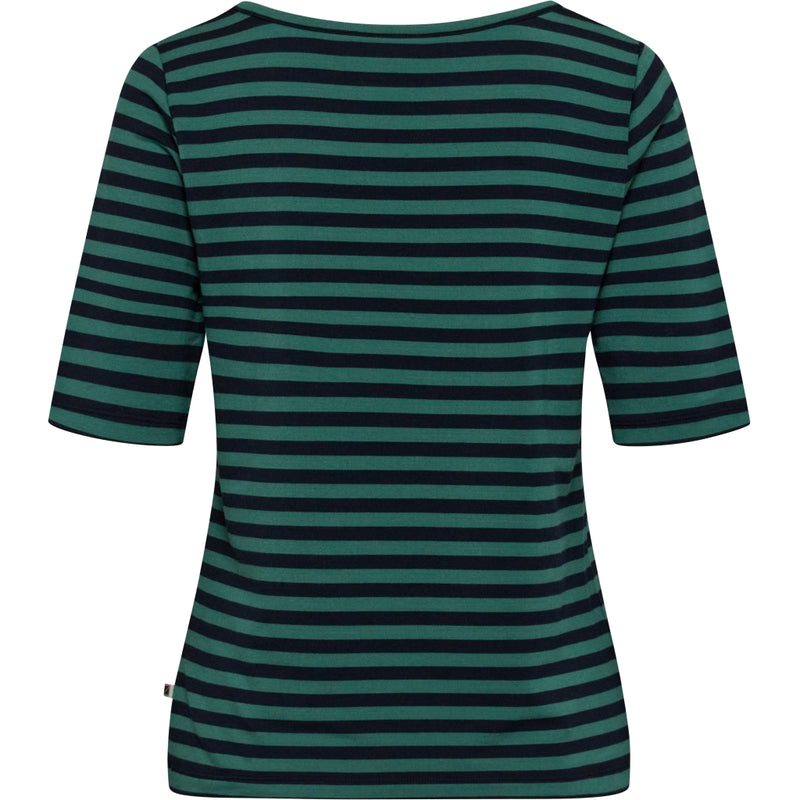 Redgreen Women Hedy kortærmet t-shirt T-shirts 176 Mid Green Stripe