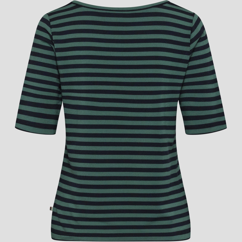 Redgreen Women Hedy kortærmet t-shirt T-shirts 176 Mid Green Stripe