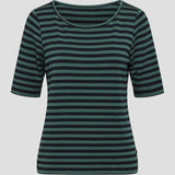 Redgreen Women Hedy kortærmet t-shirt T-shirts 176 Mid Green Stripe