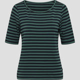 Redgreen Women Hedy kortærmet t-shirt T-shirts 176 Mid Green Stripe