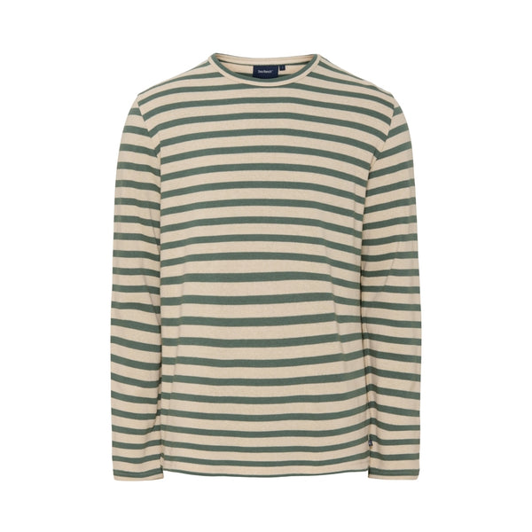 Sea Ranch Hugo Stribet Langærmet T-shirt Langærmet Tee 5027 Ecru/Duck Green