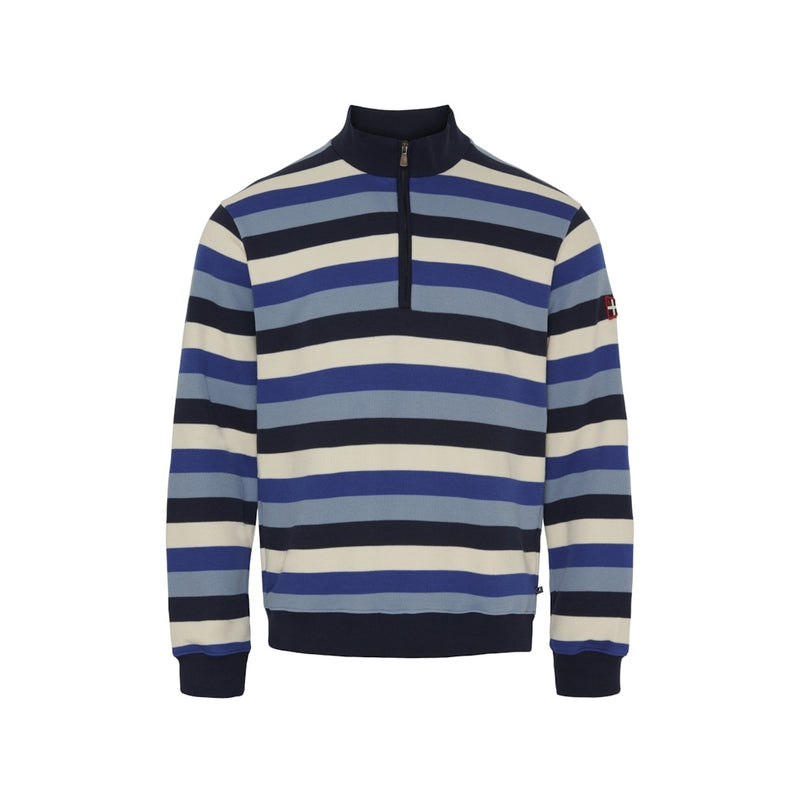 Sea Ranch Hutchinson med Lynlås Sweatshirts Mørk Navy Multi Strib