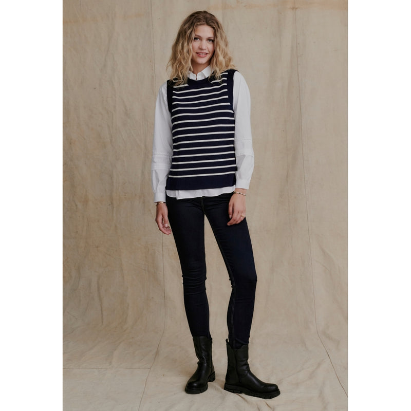 Redgreen Women Lera Strikvest Strik 169 Dark Navy Stripe