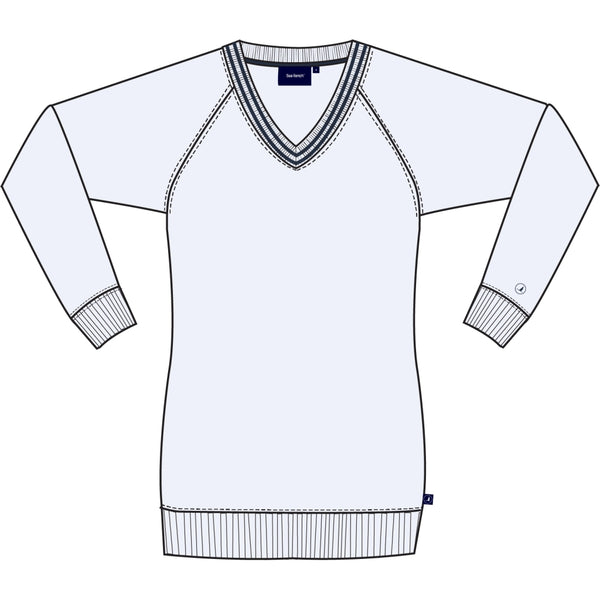 Lin V-Neck Sweatshirt - Hvid