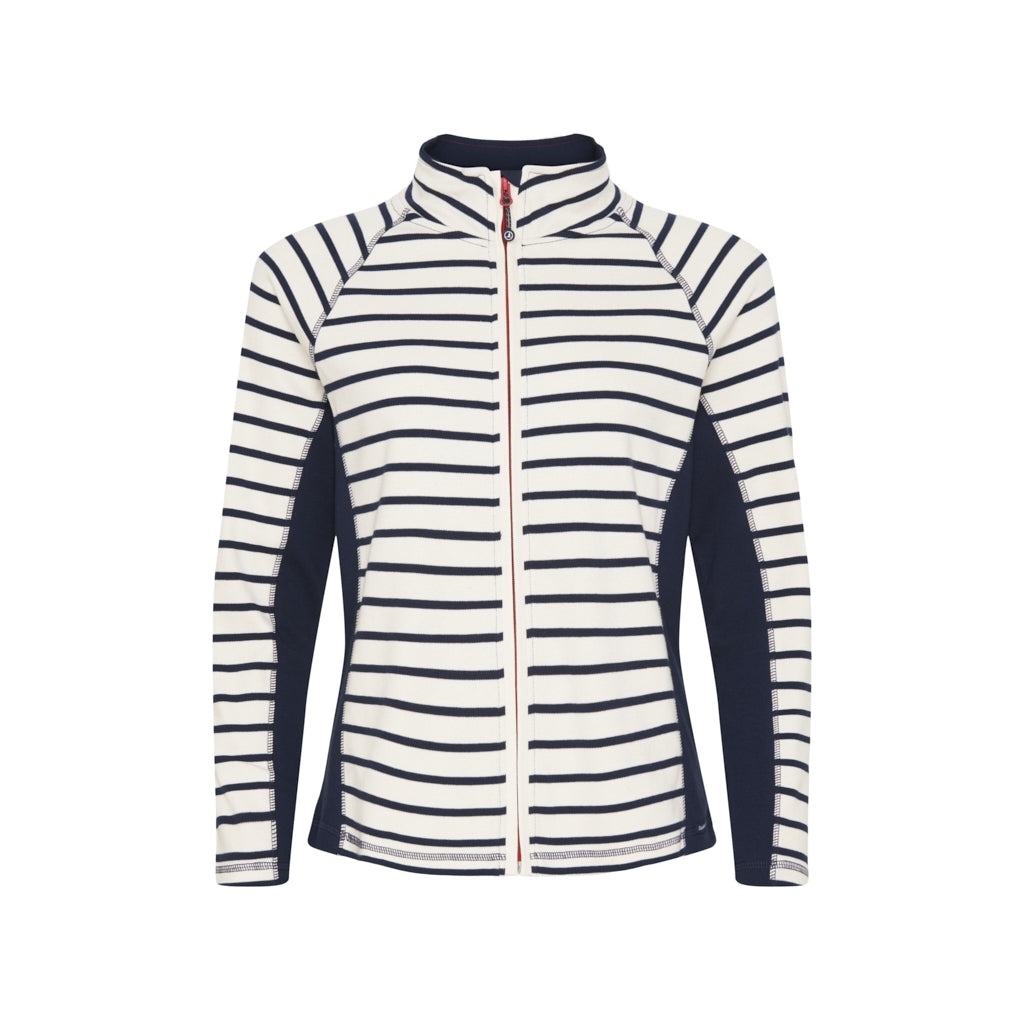 Sea Ranch Linn Full Zipper Langærmet Tee Perle/SR Navy