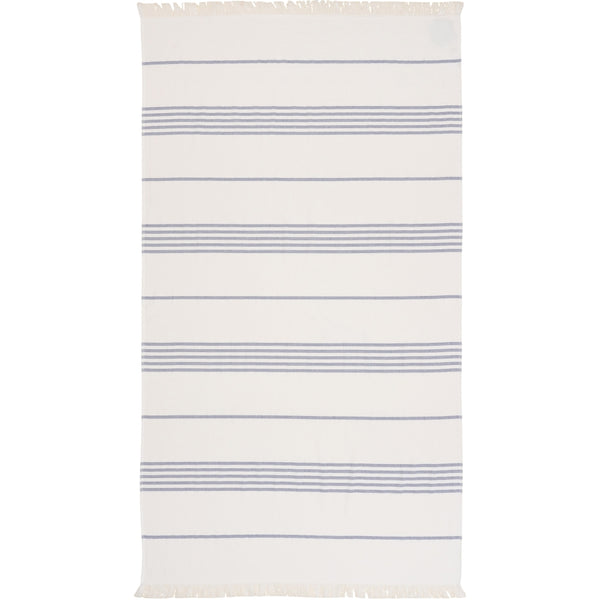 Sea Ranch Long Beach Towel Håndklæder Hvid/Mørk Navy