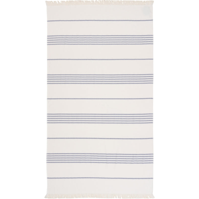 Sea Ranch Long Beach Towel Håndklæder Hvid/Mørk Navy