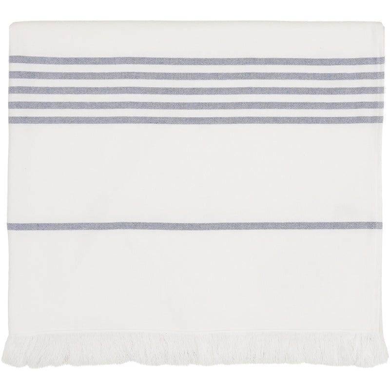 Sea Ranch Long Beach Towel Håndklæder Hvid/Mørk Navy