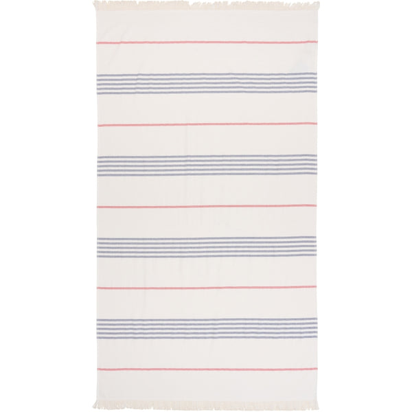 Sea Ranch Long Beach Towel Håndklæder Hvid/Rød/Mørk Navy