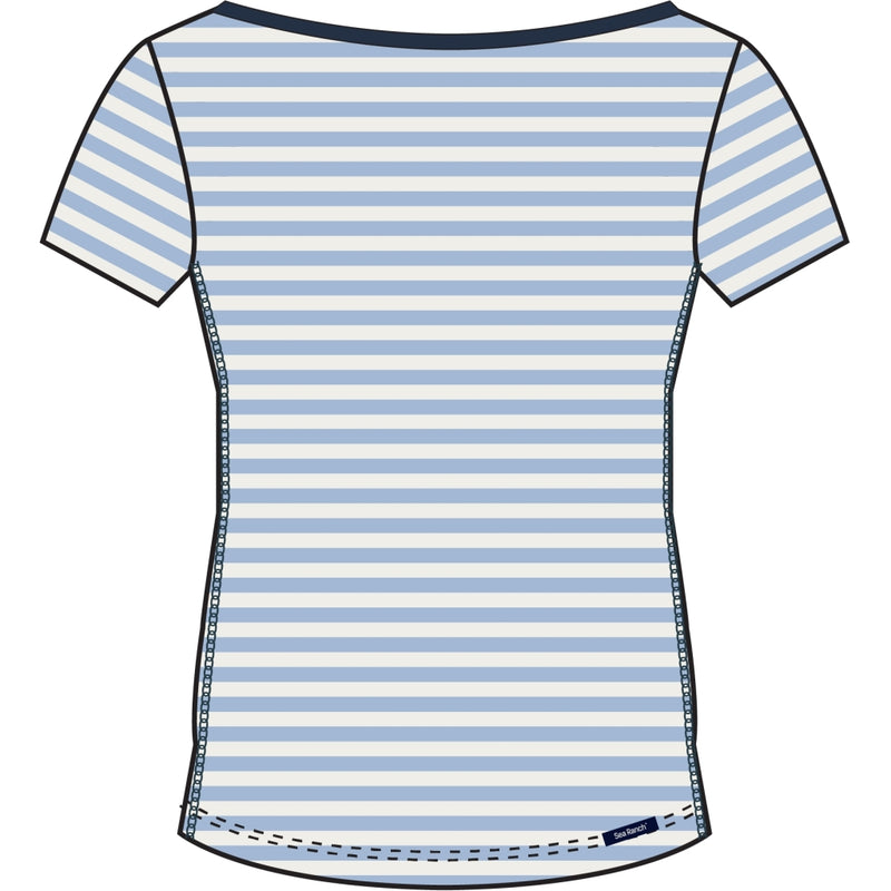 Sea Ranch Luella Stribet Kortærmet T-shirt T-shirts 1114 Pearl / Cashmere Blue