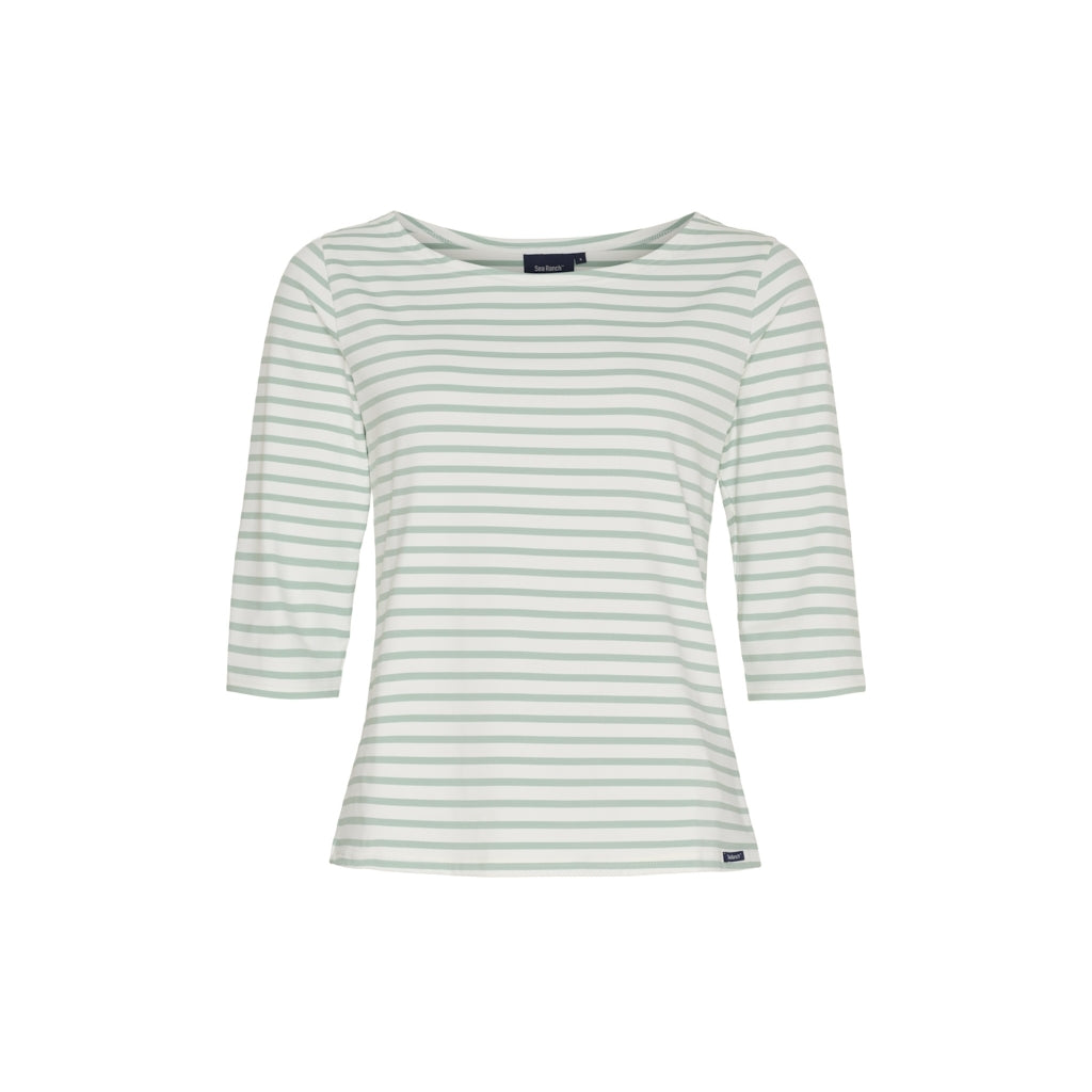 Sea Ranch Marina 3/4 ærme bluse med UV beskyttelse Langærmet Tee 1126 White / Pastel Green
