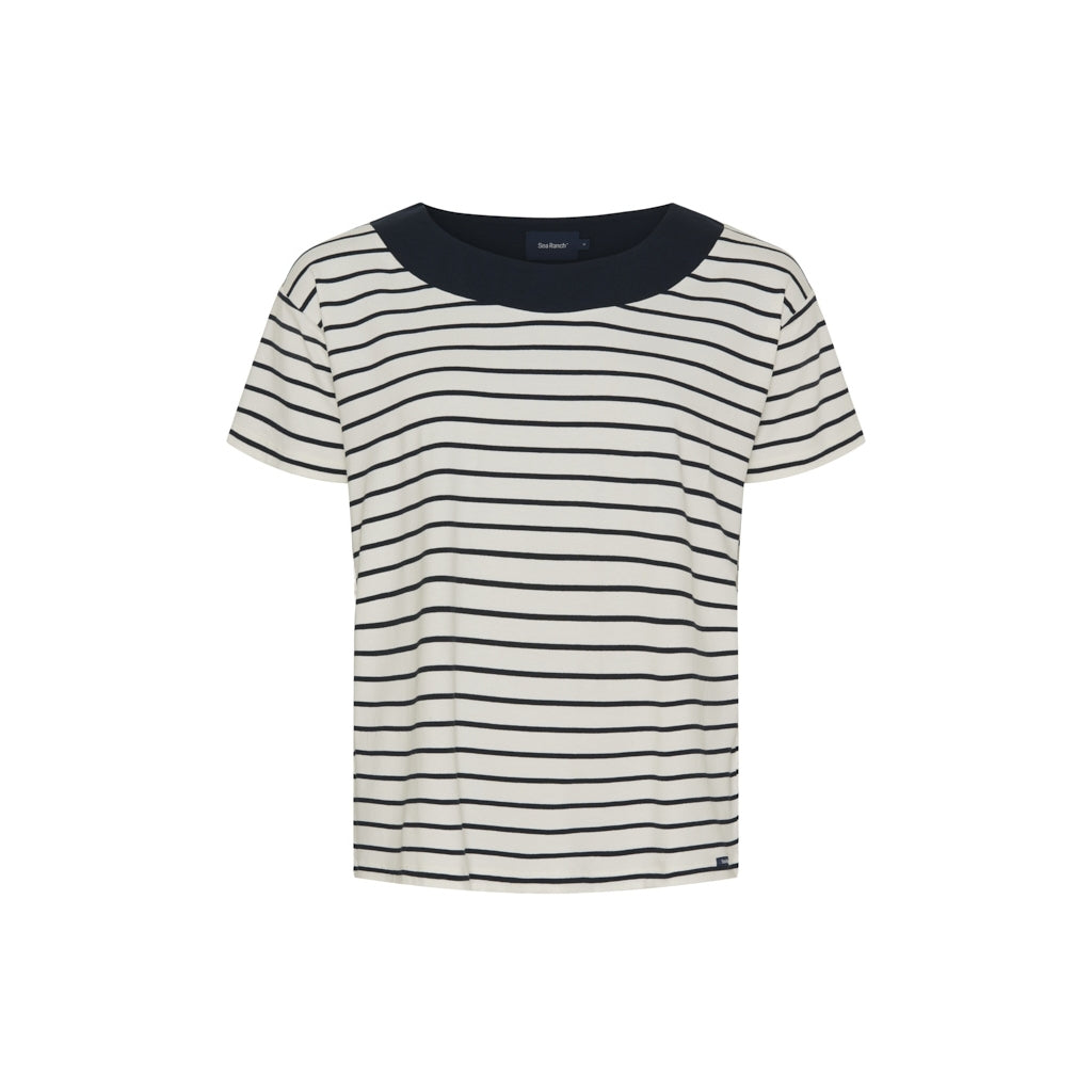 Sea Ranch Patrizia Short Sleeve Tee T-shirts Pearl/Mørk Navy