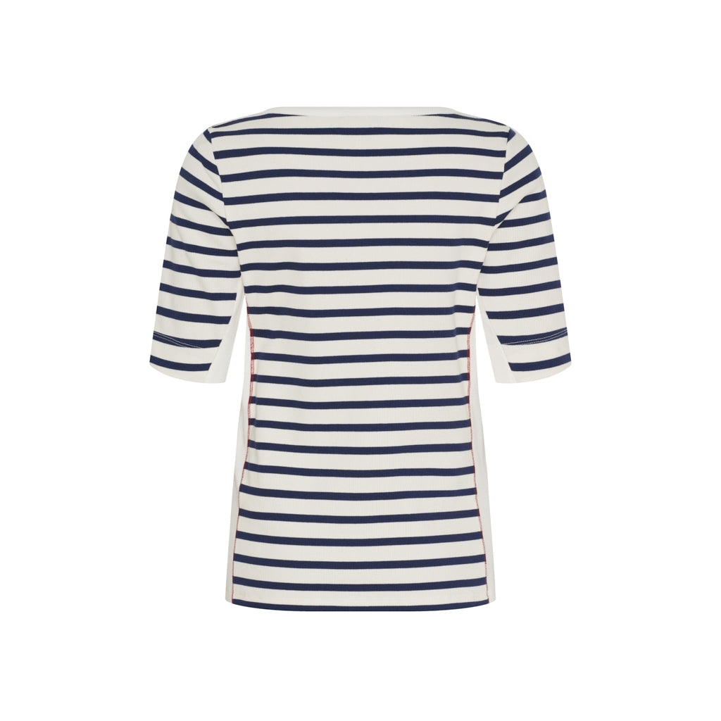 Sea Ranch Nova Stribet Kortærmet T-shirt T-shirts Perle/SR Navy