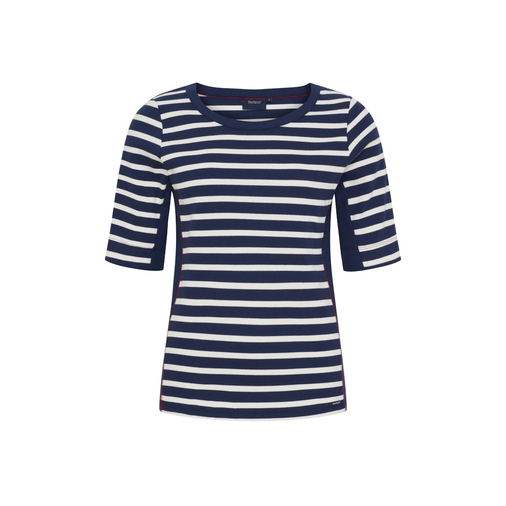Sea Ranch Nova Stribet Kortærmet T-shirt T-shirts SR Navy/Pearl