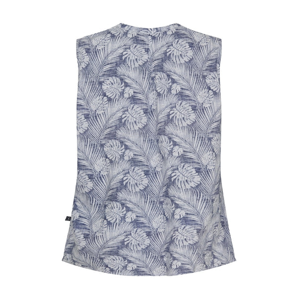 Sea Ranch Octavia Shirt Skjorter 6002 Blue Palm Print