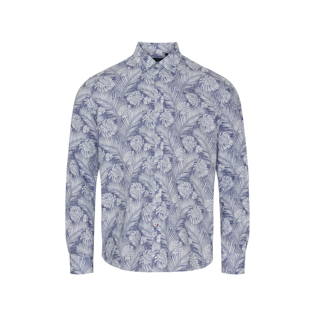Sea Ranch Palmer Shirt Skjorter 6002 Blue Palm Print