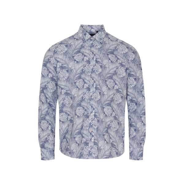 Sea Ranch Palmer Shirt Skjorter 6002 Blue Palm Print