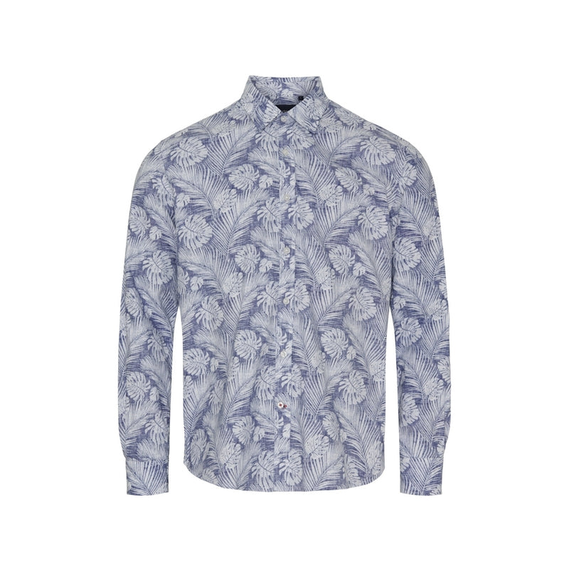 Sea Ranch Palmer Shirt Skjorter 6002 Blue Palm Print
