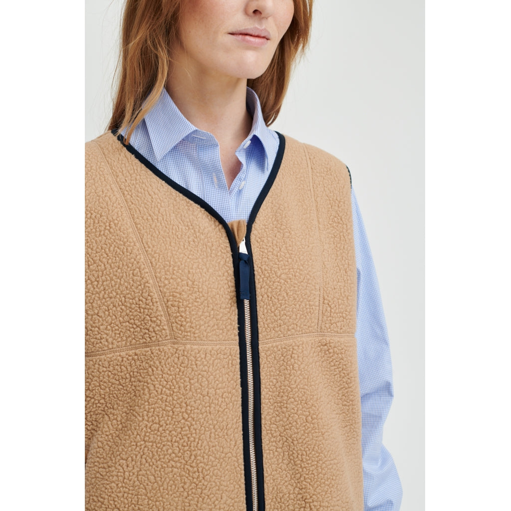 Redgreen Women Pile Vest Fleece Veste Mørke Sand