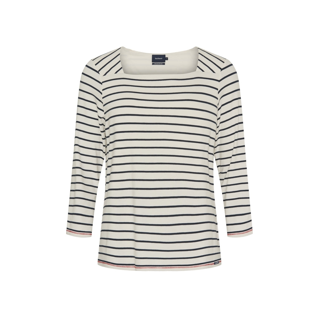 Sea Ranch Pippa Tee Langærmet Tee Pearl/Mørk Navy